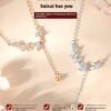 S925 Sterling Silver Wheat Necklace Leaf Tassel