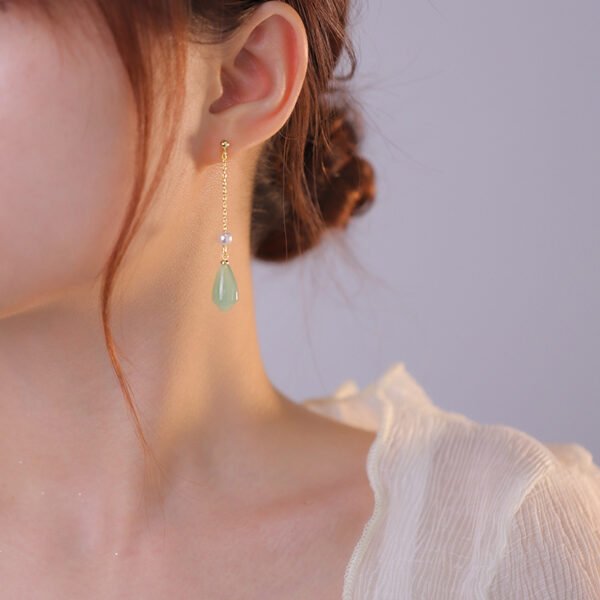 72a18e1b-9001-4f5e-82e8-5a3fbe569a5b-2.jpg Flowers Hetian Jade Earrings Sterling Silver Long Earrings High Sense Ear Rings