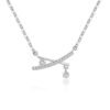 Women's Sterling Silver Cross Zircon Necklace