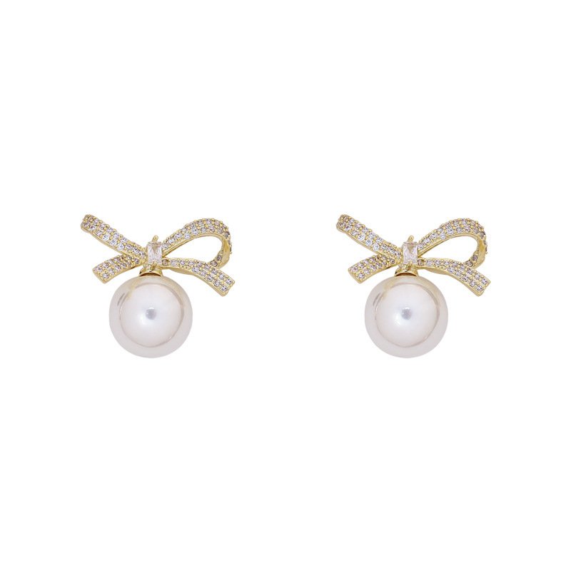 77afe722-8085-426d-9cc0-19d76c97c174.jpg Bowknot Pearl Earrings Temperament High-end Earrings