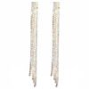 High-grade Diamond-embedded Multi-row Silver Needle Long Fringe Pendant Earrings