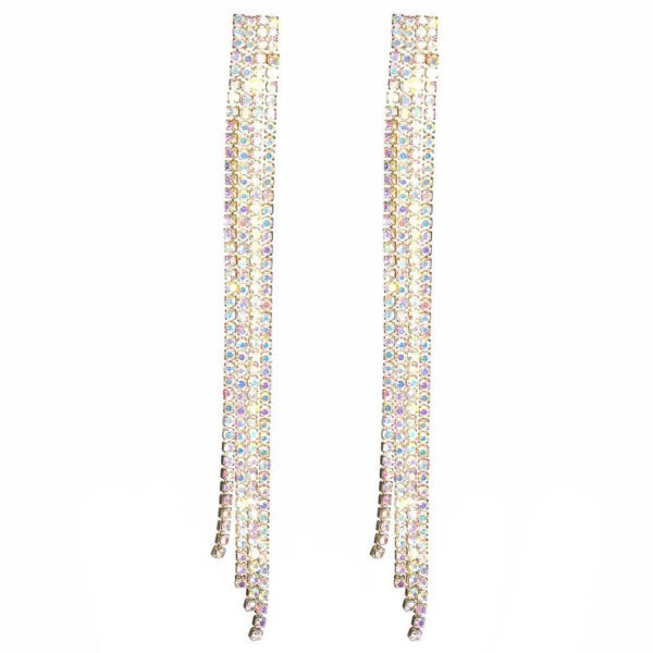 78f7d5d1-72a4-4c77-8811-cc6e3bc8476b.jpg High-grade Diamond-embedded Multi-row Silver Needle Long Fringe Pendant Earrings