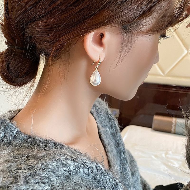 Water Drop Pearl Earrings For Women Niche Design