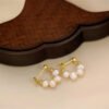 Freshwater 5mm Pearl Stud Earrings 925 Silver Ear Studs