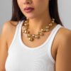 Exaggerated Large Beads Short Collar Women