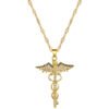 Rotating Dragonfly Snake Stick Angel Wings Necklace