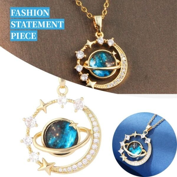 88a33fee-bcd7-415a-9445-9f8da4e2e73a.jpg Stainless Steel Starry Sky Planet Astronaut Necklace For Women Light Luxurious Temperament Star Metal Chain Jewelry Gift