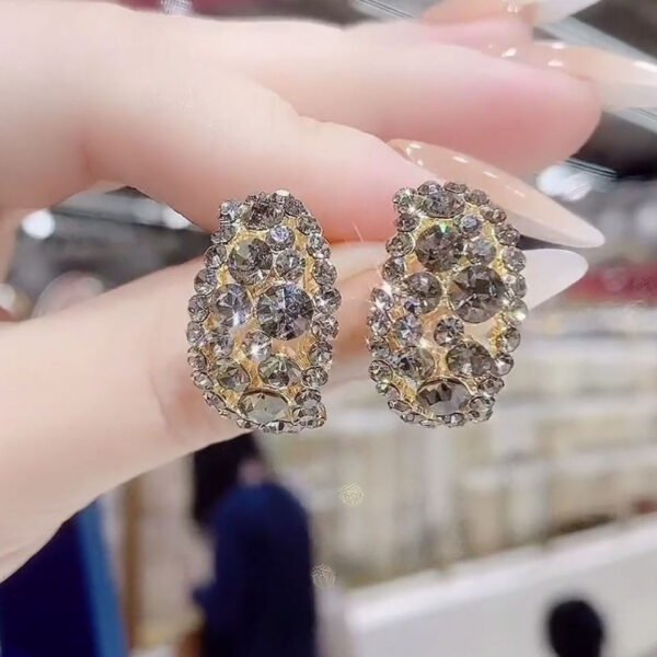 Women's Light Luxury Fashion Grey Crystal Earrings