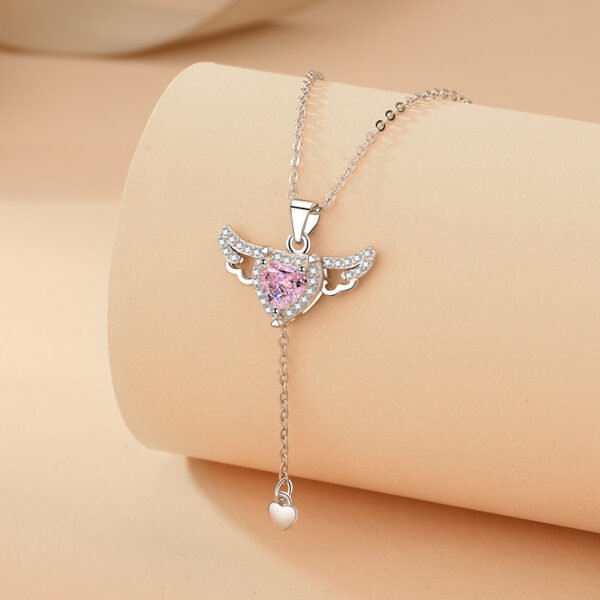 8bf888c5-5b8b-4052-807b-52d69ee0d490.jpg Moving Cupid Heart Angel Wings Tassel Necklace With Crystal Clavicle Chain Women Jewelry Gift Valentine's Day