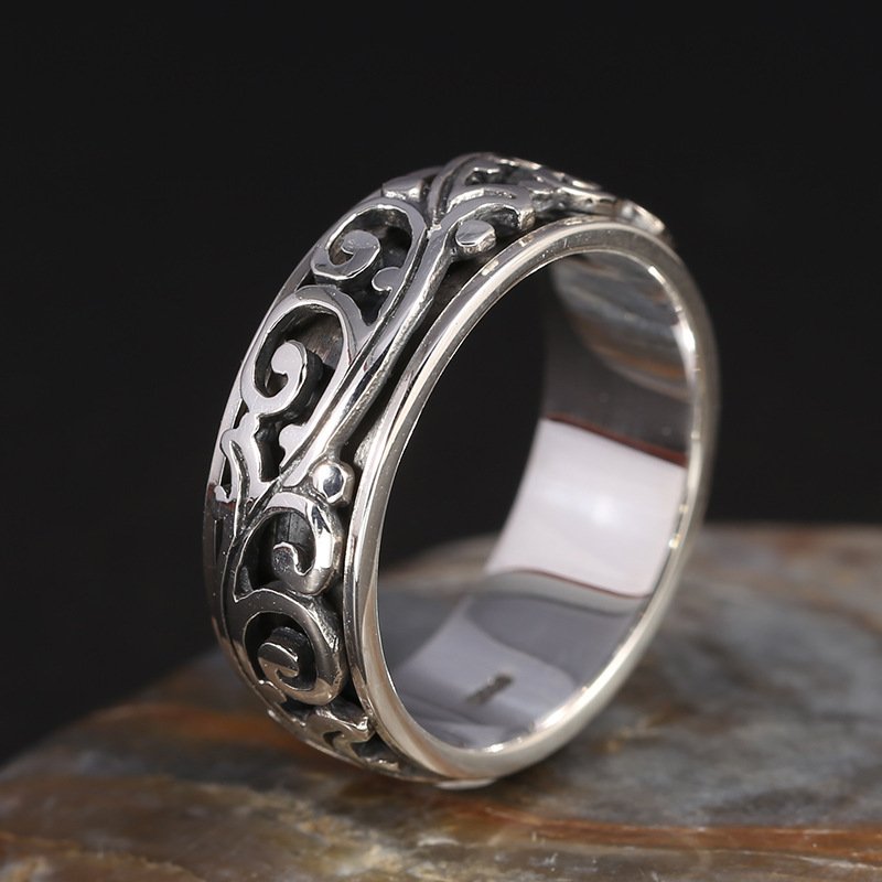 S925 Sterling Silver Ornament Ring Personality