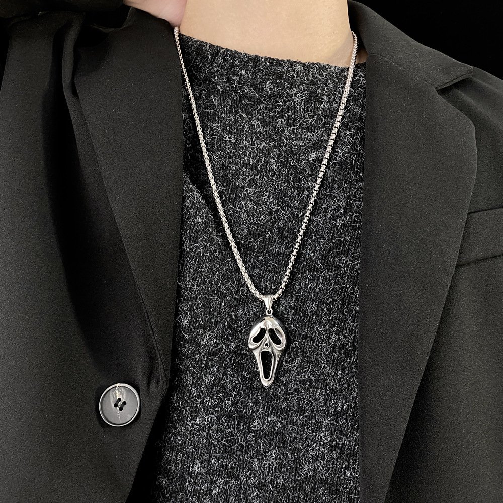 8e941d19-ff32-4afd-a4bd-18ef42f76de5.jpg Personality Screaming Skull Mask Stainless Steel Necklace
