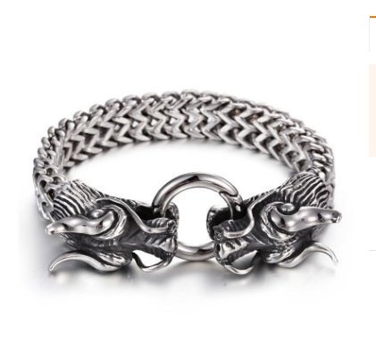 Men's Domineering Double Dragon Bracelet