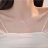 Women's Bow Necklace 999 Sterling Silver Clavicle Chain