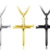 Titanium steel casting steel nails cross men's pendants necklace jewelry
