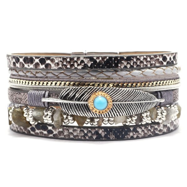 947e4778-4e38-4dbc-ae15-ef78ca3507d7.jpg Women's Vintage Feather Bracelet Trendy Unique Turquoise