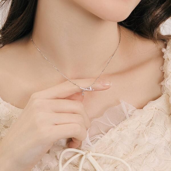 Women's Sterling Silver Cross Zircon Necklace