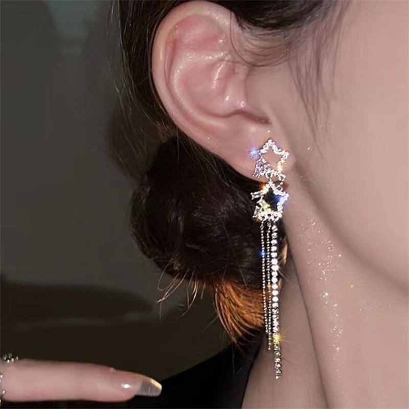 9bddb335-cd1a-457d-b32f-6b88779b1db4.jpg XINGX Water Drop Tassel Earrings Earrings Simple