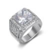 316 Stainless Steel Gold-plated Full Diamond Luxury Inlaid 3A Zircon Hip Hop Men's Ring