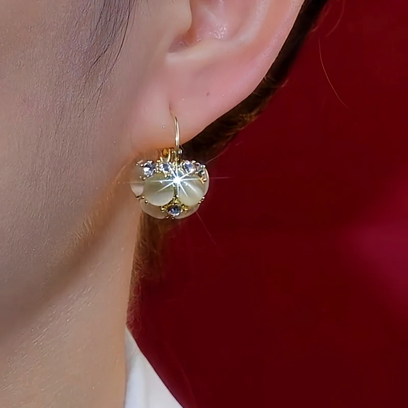 Ella18jewelry14K_Gold-plated_Exquisite_Opal_Flower_Basket_Earrings_3 Affordable Luxury Style Niche Temperament Pearl Ball Cabas Earrings