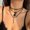 Simple Curved Moon Tassel Necklace For Women