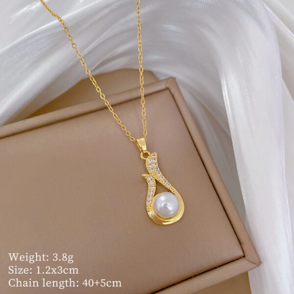 O1CN0126v2M92J3gWTZwSLV_2206683529366-0-cib.jpg Necklace And Earrings Suite Light Luxury Full Diamond Pearl