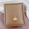 Shell Pearl Necklace With Rhinestones Female Zircon Temperament Personality Jewelry