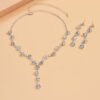 Fashion Crystal Necklace Ear Stud Bracelet Jewelry Accessories