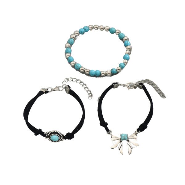 O1CN01BWfSjY1TX82JIpnrz_2208880022391-0-cib.jpg Geometric Butterfly Turquoise Design Bracelet Three-piece Set
