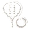 Fashion Crystal Necklace Ear Stud Bracelet Jewelry Accessories