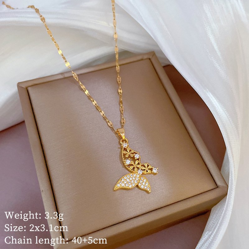 Women's Zircon Cute Butterfly Luxury Necklace