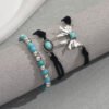 Geometric Butterfly Turquoise Design Bracelet Three-piece Set