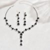 Fashion Crystal Necklace Ear Stud Bracelet Jewelry Accessories