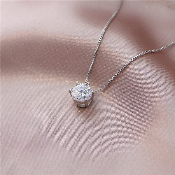 Zircon Six-claw Necklace Clavicle Chain Female