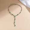 Vacation Style Vintage Turquoise Beaded Clavicle Necklace