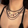 Simple Curved Moon Tassel Necklace For Women