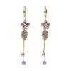New Purple Delicate Flower Leaf Tassel Earrings