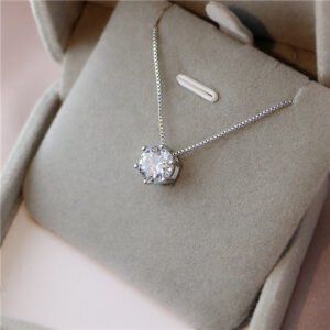 Zircon Six-claw Necklace Clavicle Chain Female