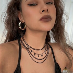 Simple Curved Moon Tassel Necklace For Women