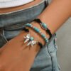 Geometric Butterfly Turquoise Design Bracelet Three-piece Set