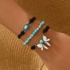 Geometric Butterfly Turquoise Design Bracelet Three-piece Set