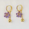 Light Luxury Exquisite And Versatile Purple Zircon Flower Ear Clip
