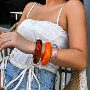 Exaggerated Design Polygon Translucent Bracelet