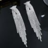 Luxury Sparkling Full Rhinestone Long Fringe Earrings