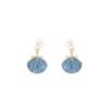 Blue Two Wearing Methods Shell Pearl Earrings