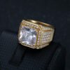 316 Stainless Steel Gold-plated Full Diamond Luxury Inlaid 3A Zircon Hip Hop Men's Ring