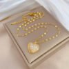 Xiaohongshu New Loving Heart Zircon Necklace For Women