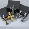Stainless Steel Cross Shelf Skull Pendant Necklace