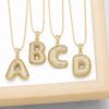 Chain Copper Micro Inlaid Zircon 26 Letter Pendant Necklace FClavicleor Women's Birthday Jewelry Gifts