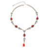 Halloween Bloody Ruby Dark Bat Portrait Necklace