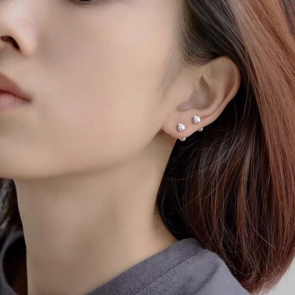 b11ecaf3-121f-4db1-ad22-1ca54b2f33e9.jpg Silver Needle Ruyi Knot Stud Earrings Female Screw Tightening Buckle
